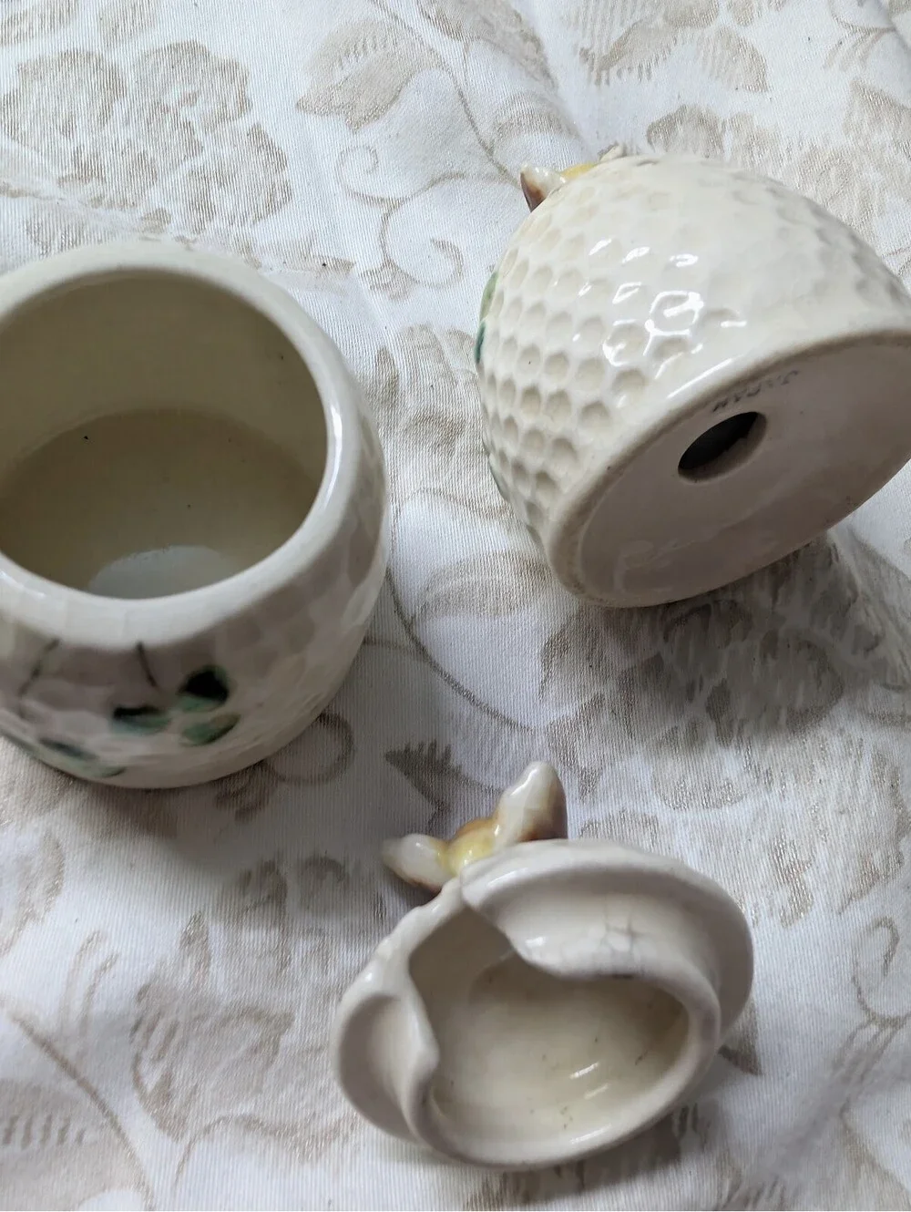 Vintage Ceramic Salt and Pepper Shakers with Butterfly Design
